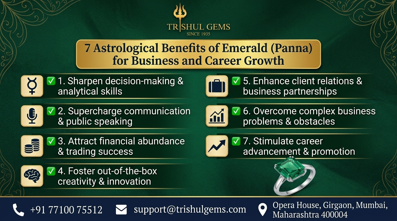 7 Astrological Benefits of Emerald (Panna) for Business and Career Growth - Trishul Gems